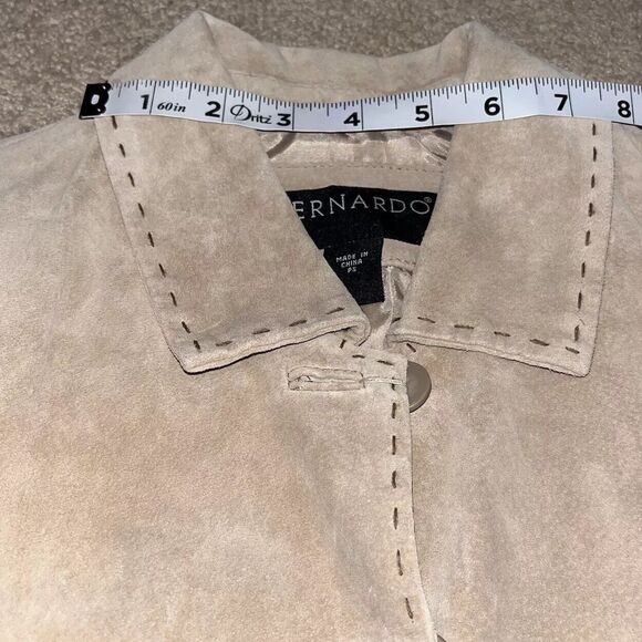 NWT Bernardo P/S Genuine Suede Leather Jacket Womens tan Lined Button Up Western - Picture 10 of 16